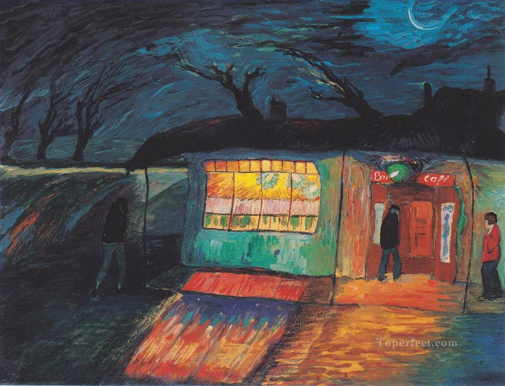 cafe at night Marianne von Werefkin Expressionism Oil Paintings